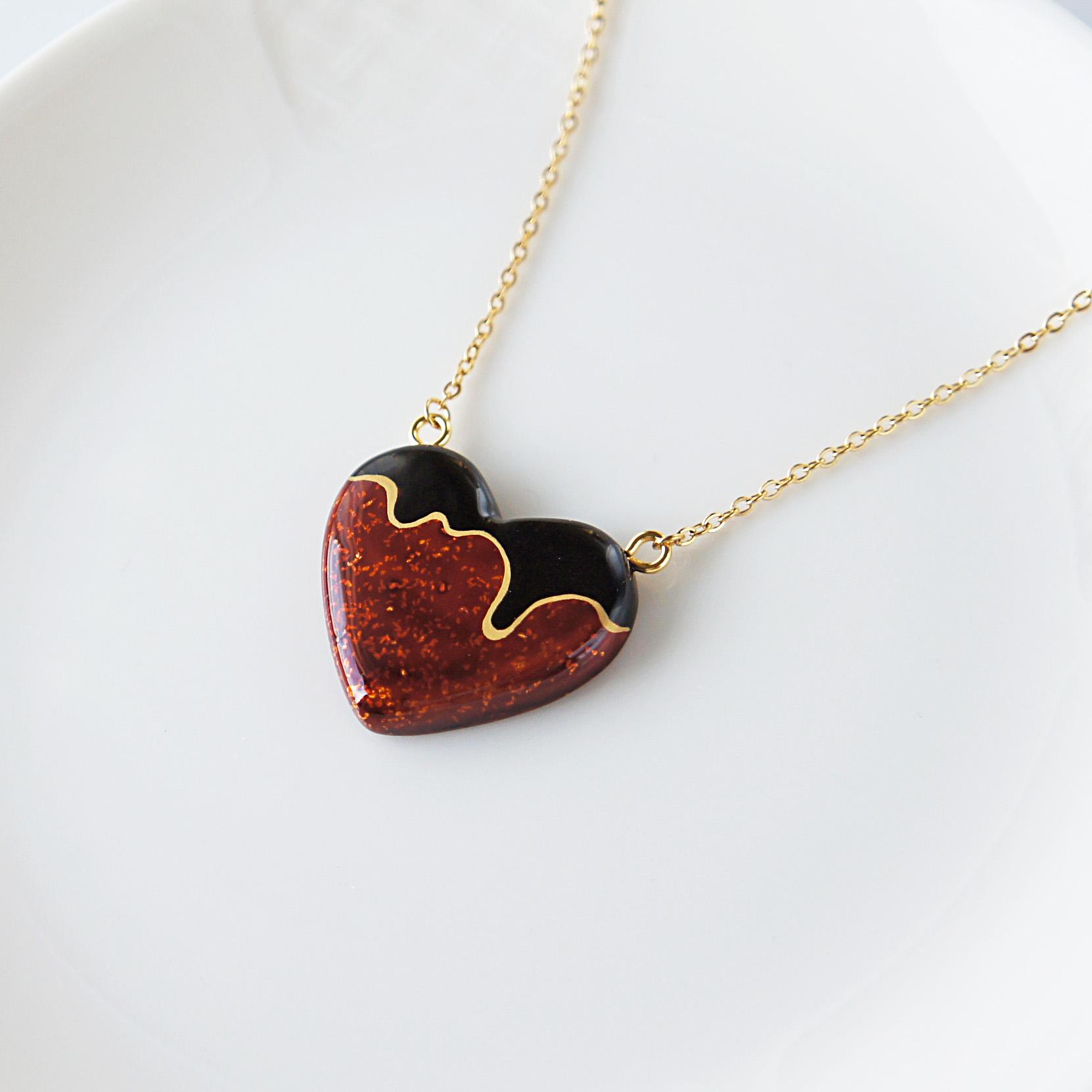 オランジュショコラ　とろけるハートネックレス | 2枚目