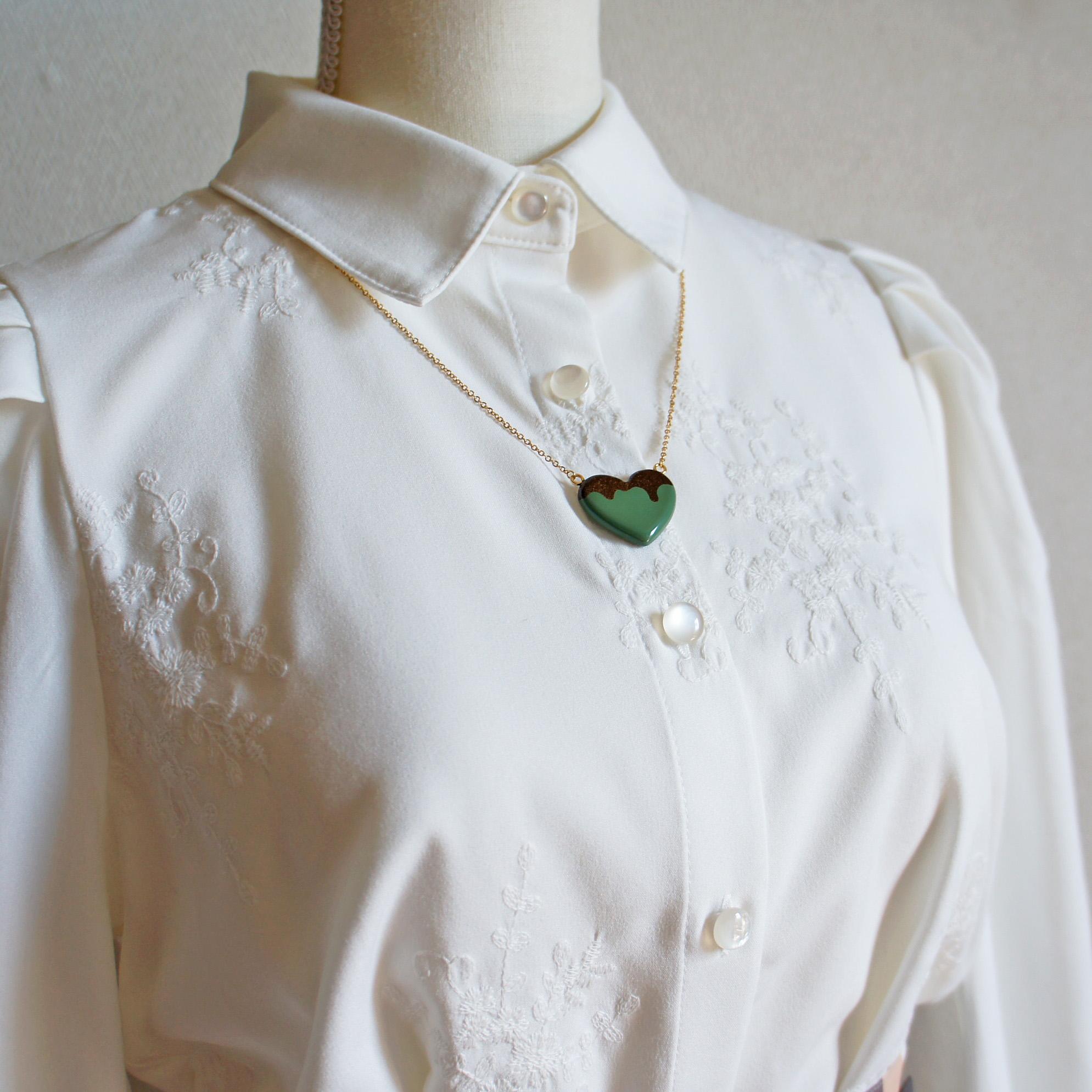 チョコミント　とろけるハートネックレス | 10枚目