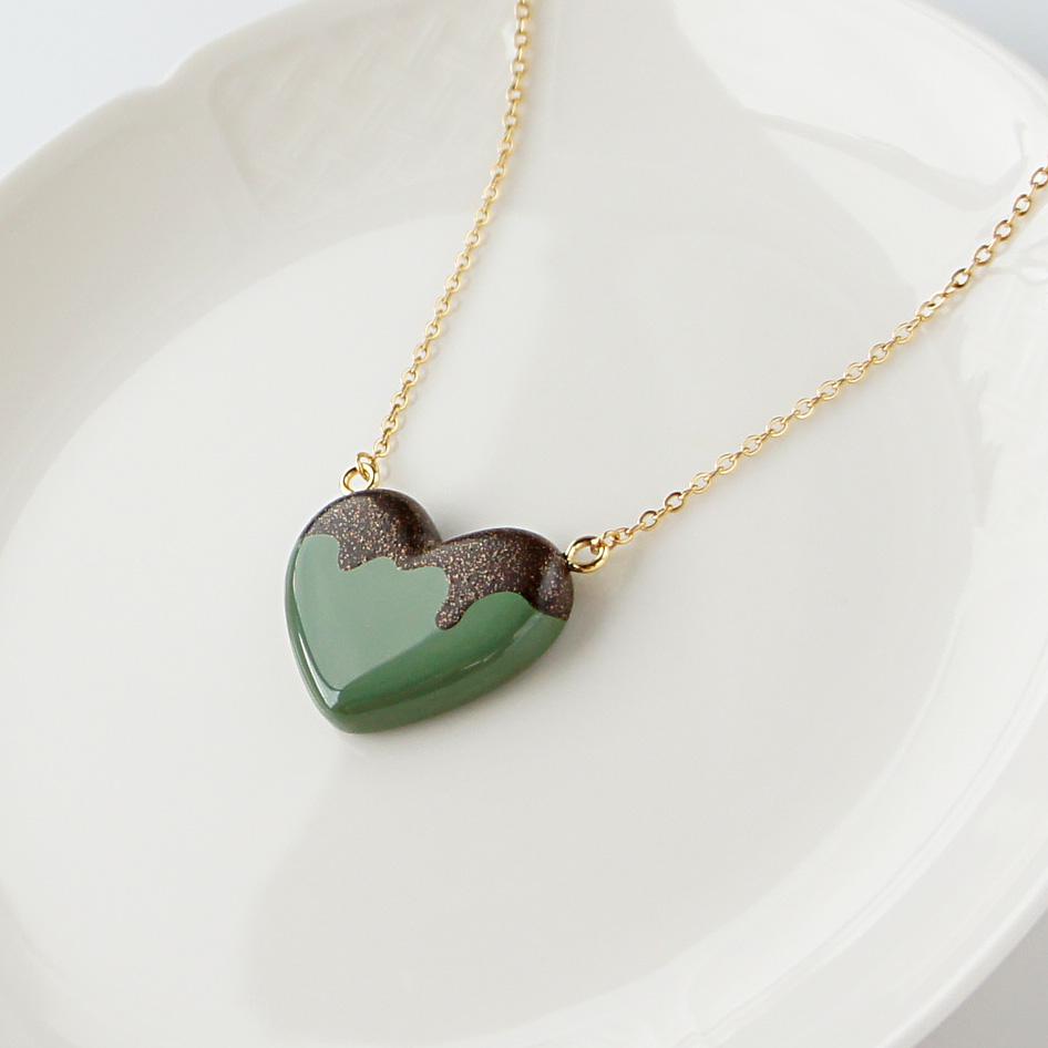 チョコミント　とろけるハートネックレス | 3枚目