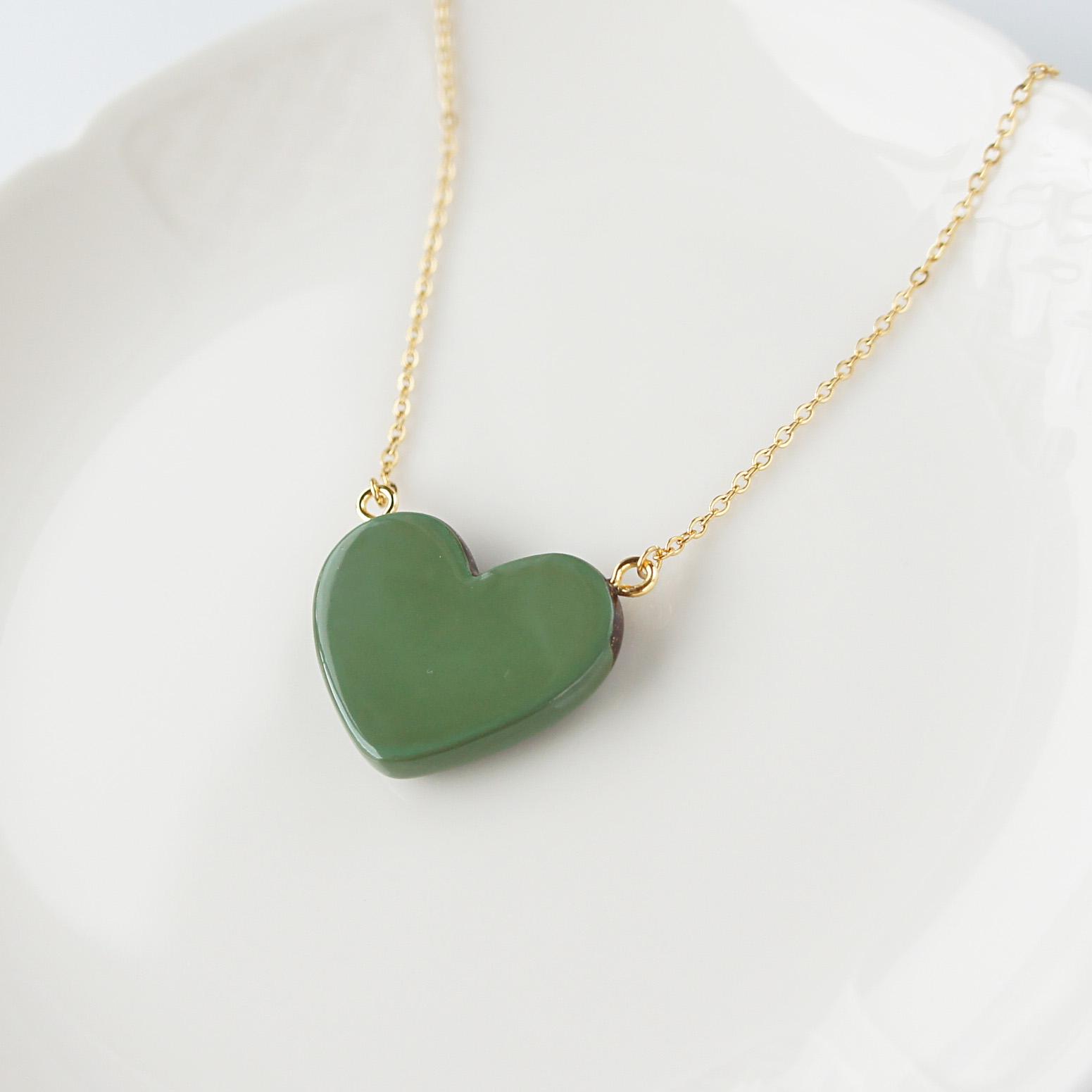 チョコミント　とろけるハートネックレス | 5枚目