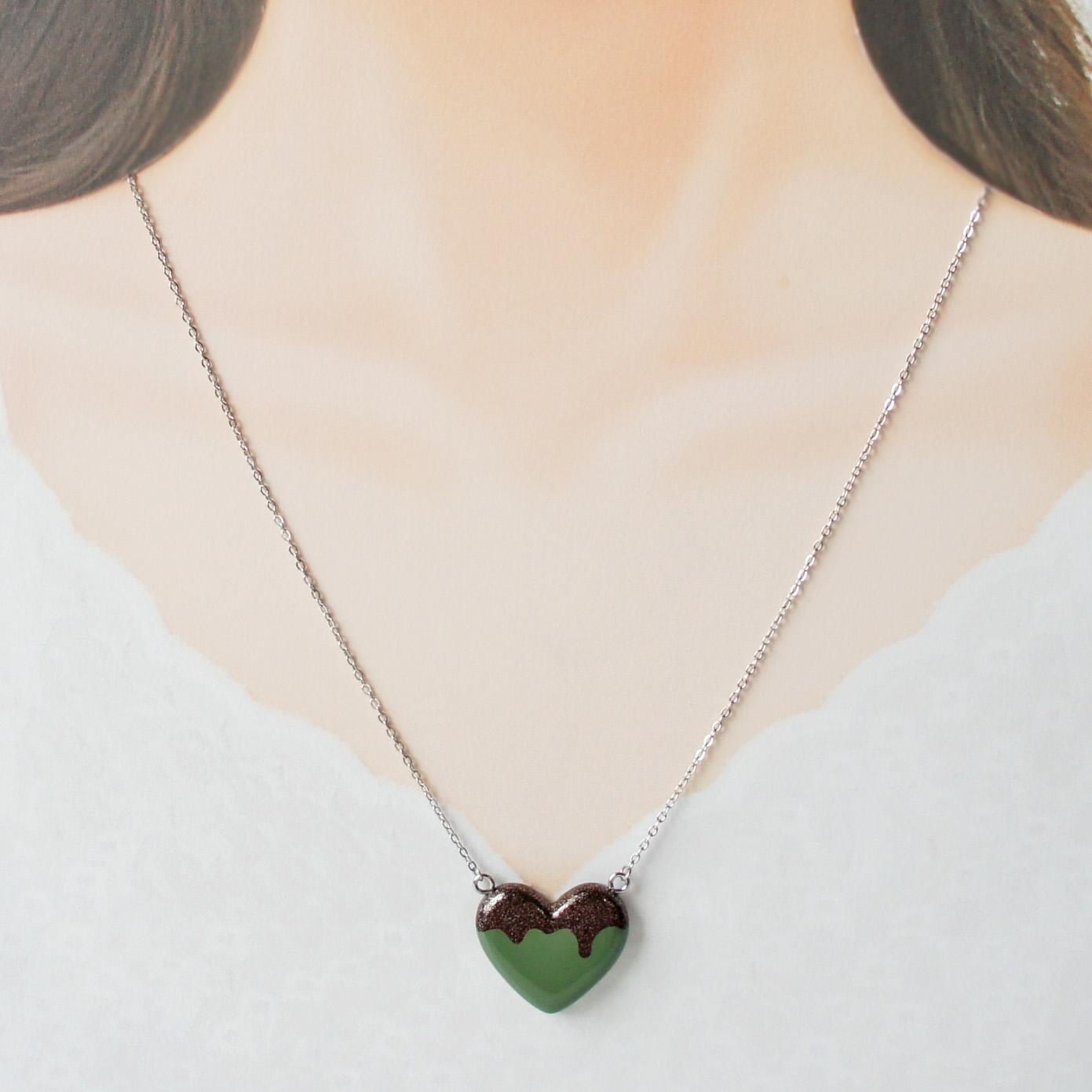 チョコミント　とろけるハートネックレス | 9枚目