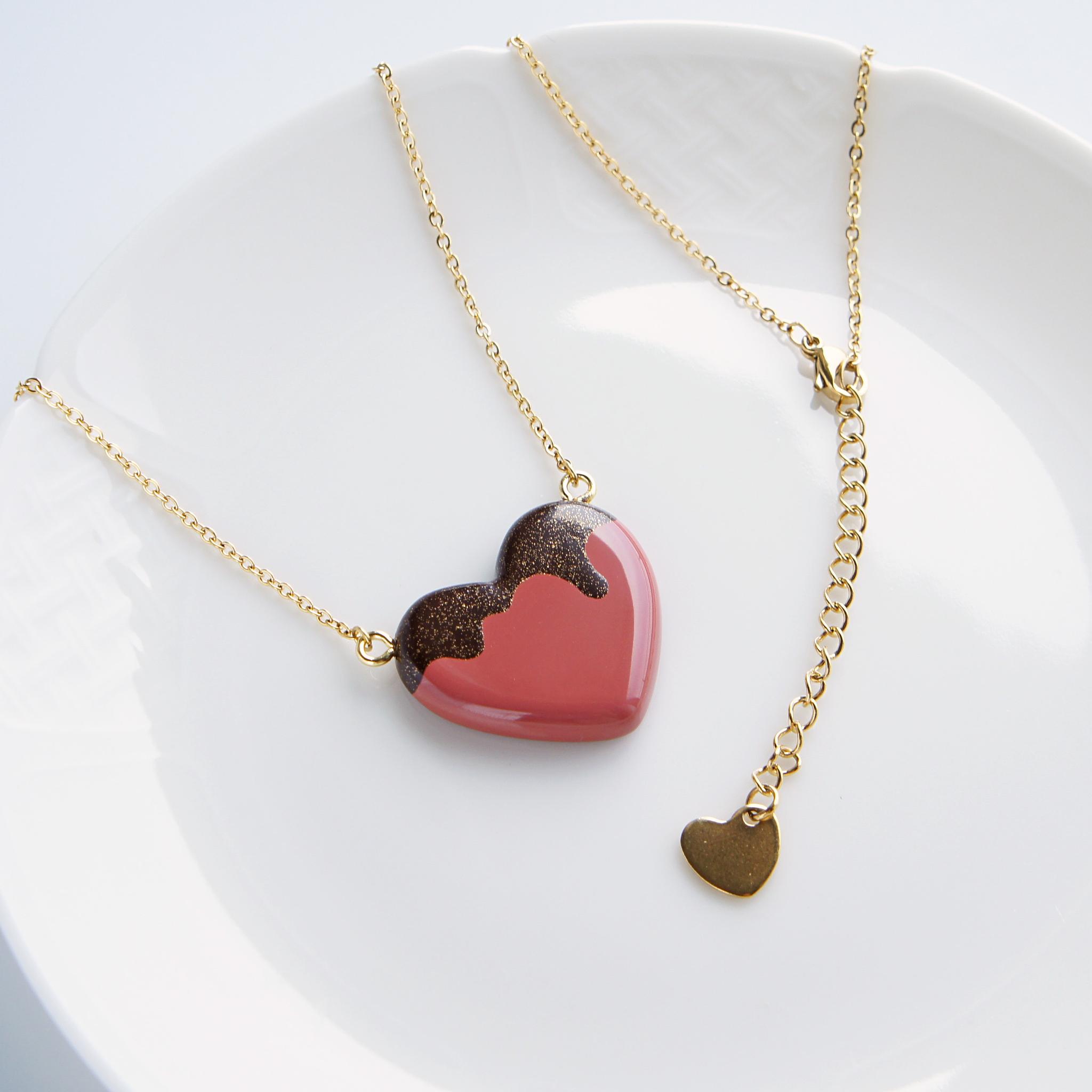 とろけるハートネックレス・ルビーチョコ1枚目の画像
